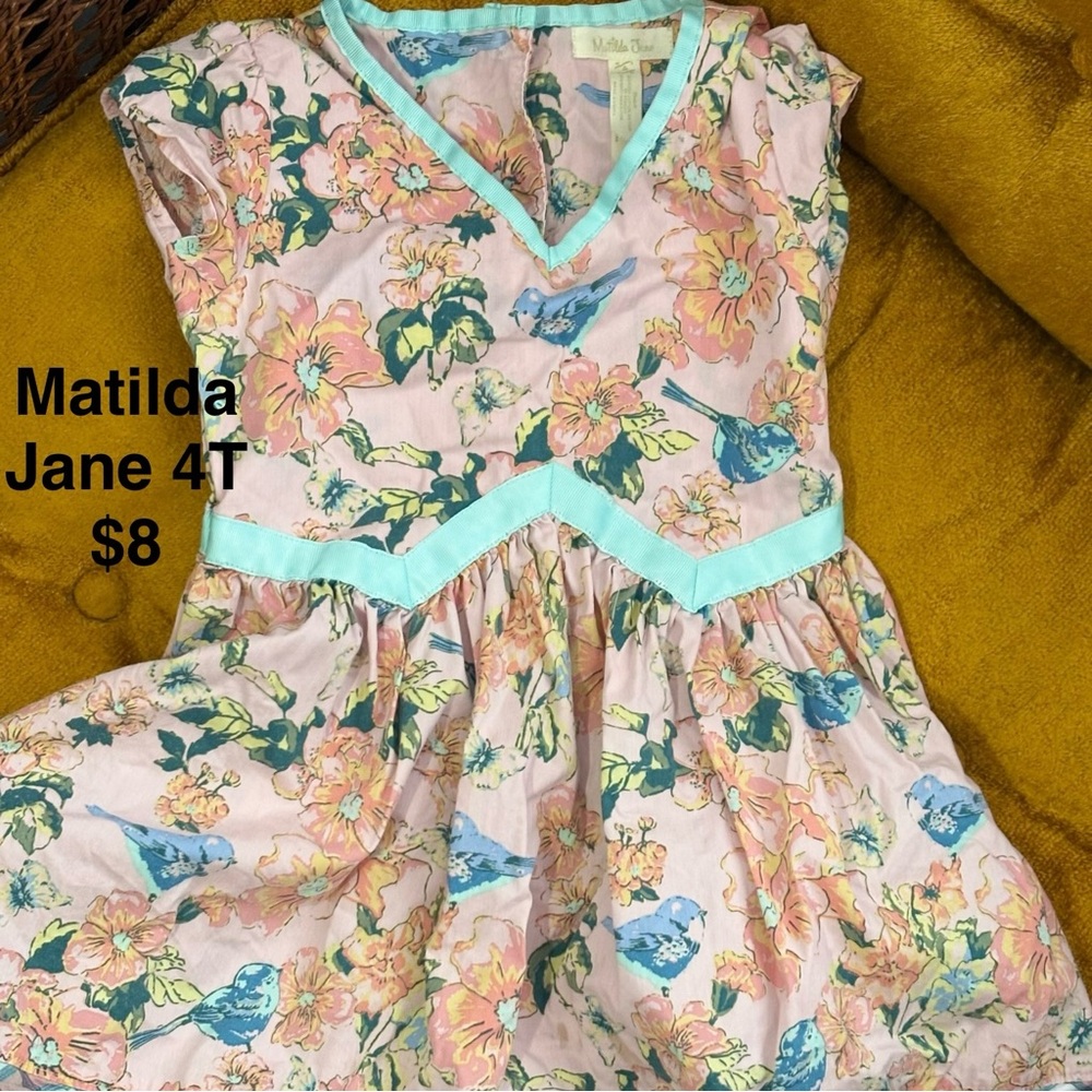 Matilda Jane Pink Sundress with Flutter Sleeves and V-Neck